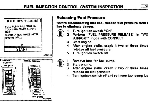 Releasing Fuel Pressure